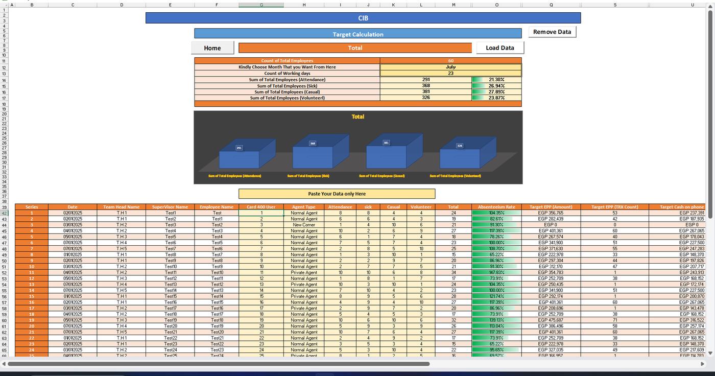 Target calculation engine