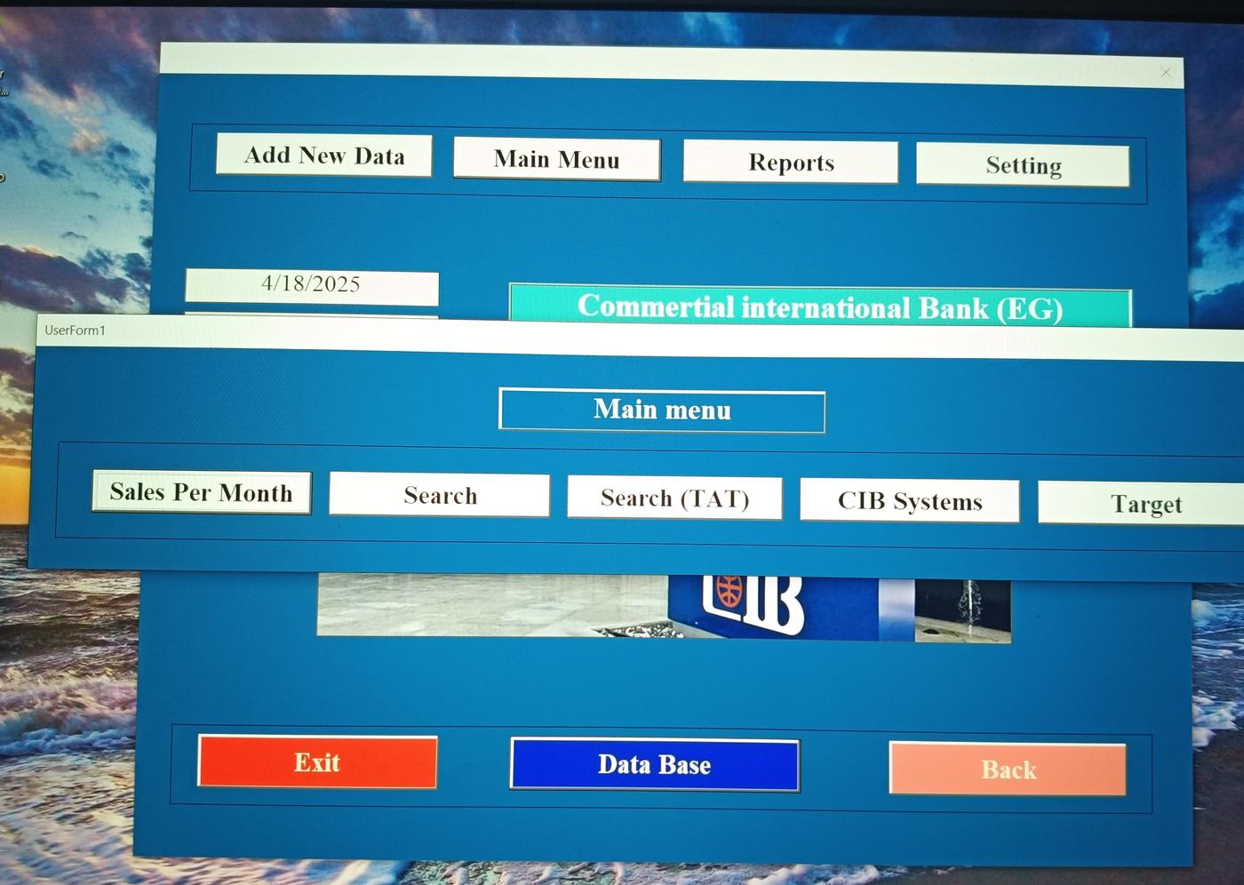 Reports menu